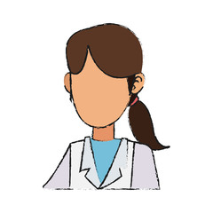 medical doctor woman cartoon icon over white background. vector illustration
