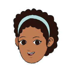 woman face cartoon icon over white background. colorful design. vector illustration