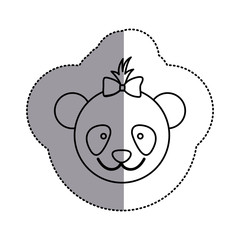 contour face bear bow head icon, vector illustration design image