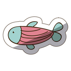 color fish icon stock, vector illustration design image