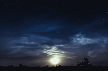 Fototapeta na wymiar sky with clouds and moon