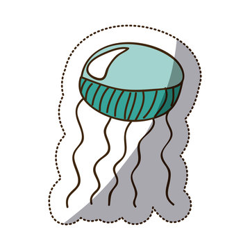 color jellyfish icon stock, vector illustration design image