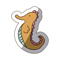brown sea horse icon stock, vector illustration design image