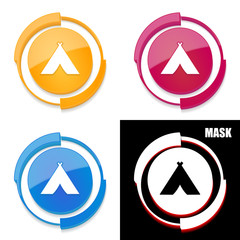 okrągła ikona 3D z blaskiem zestaw  © vempireart