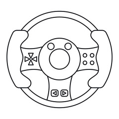 steering wheel video game thin line vector illustration eps 10