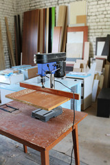 Furniture manufacture. Production department and furniture storage