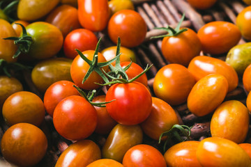 Fresh organic tomatoes. Close-up.