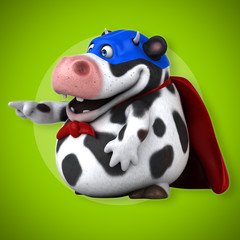 Naklejka premium Super cow - 3D Illustration