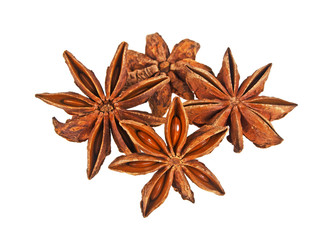 Anise stars isolated on a white background