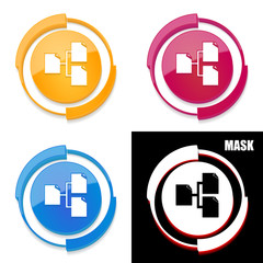  okrągła ikona 3D z blaskiem zestaw 