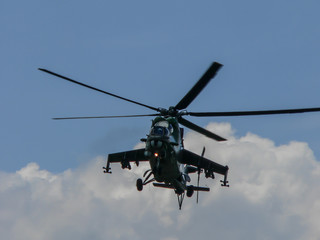 Fototapeta na wymiar Majestic army helicopter on sunny day