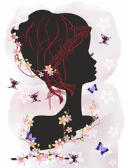 Kobieta i motyle