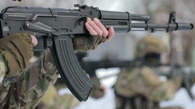 The gun for airsoft closeup.