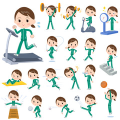 school girl Green jersey Sports & exercise