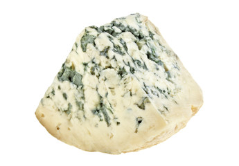 Blue cheese on a white background