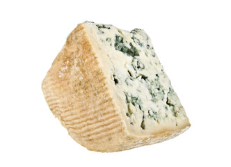 Blue cheese on a white background