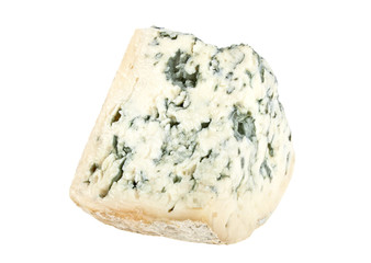 Blue cheese on a white background