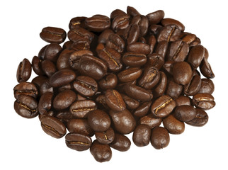 Coffe beans on white