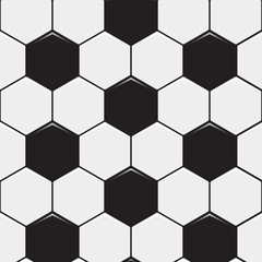 Black and white soccer ball pattern background. 