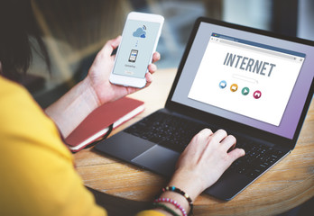 internet Computer Data Digital Networking Web Concept