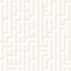 Irregular Maze Shapes Tiling Contemporary Graphic Design. Vector Seamless Black and White Pattern