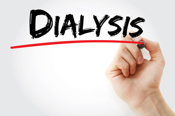 Hand writing Dialysis with marker, concept background