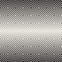 Trendy Monochrome Line Lattice. Vector Seamless Black and White Pattern.