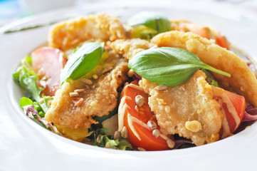 Fish and vegetables - food photography.