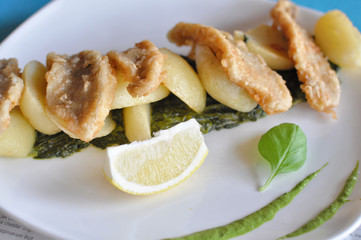 Fish and vegetables - food photography.