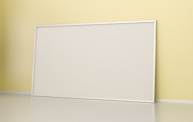 White blank canvas 3D rendering