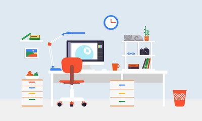 Flat Freelancer Workplace Template