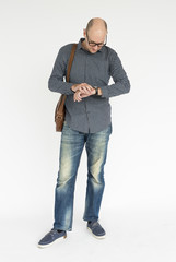 Fototapeta premium Man Cheerful Studio Portrait Concept
