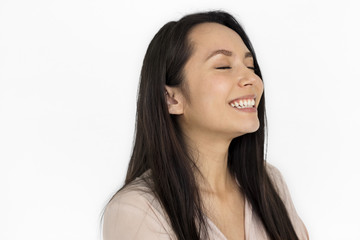 Fototapeta premium Woman Cheerful Studio Portrait Concept