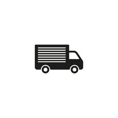 Truck shipping symbol isolated on white background vector illustration. Commercial delivery cargo container truck label. International standard black shipping pictogram