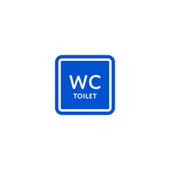 WC toilet roadsign isolated on white background vector illustration. Car parking regulation symbol, traffic sign, road information and help, roadway auto service icon