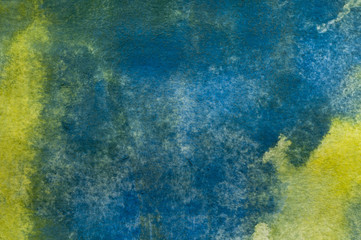 Aquarell Malerei blau gelb, Detail