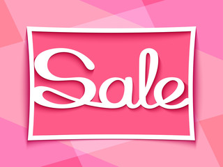 Sale banner with calligraphic inscription in frame