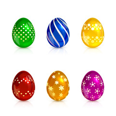 Set of multicolored decorative Easter eggs