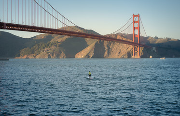 Surfing with Golden Gate Bridge, San Francisco