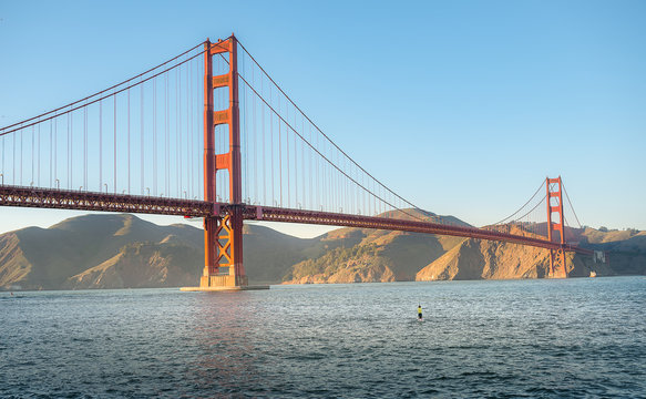 Surfing with Golden Gate Bridge, San Francisco