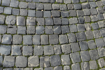 Roman stone walkway in Rome, Italy