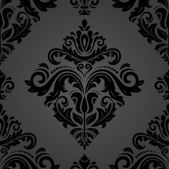 Classic seamless vector dark pattern. Traditional orient ornament. Classic vintage background