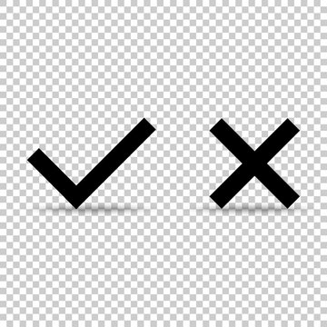 Check Mark icon on isolated background. Vector icon. Black illustration