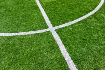 Obraz premium Lines on soccer football field
