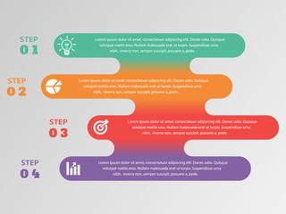 Infographic report template with lines and icons and options