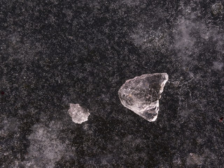 Block of ice on a frozen lake