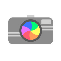 Rainbow camera isolated vector sign (LGBT emblem)