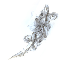 a cloud of cigarette smoke on a white background