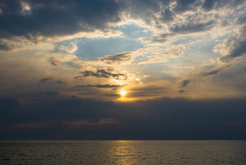 solar path on the sea