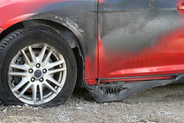 Auto - Feuer - Schaden - ausgebrannt - Unfall - Brandschaden